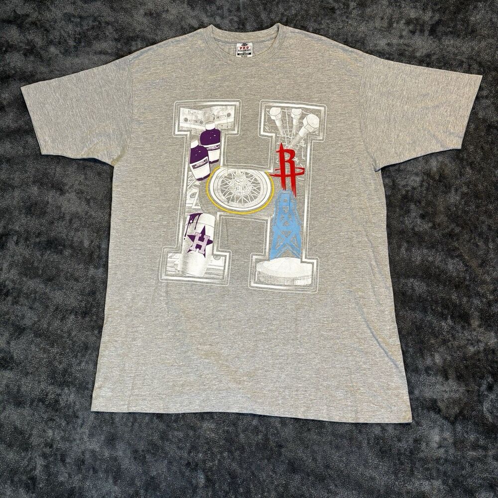 Vintage Houston Sports T-Shirt 4XL Tall Astros Rockets Oilers Heavy Weight